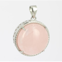 just un s pendentif quartz rose