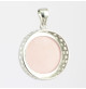 pendentif argent cabochon quartz rose