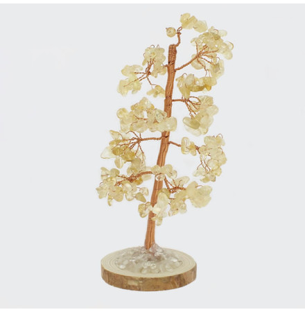 citrine arbre de vie socle bois