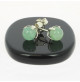 aventurine puces oreilles perles et argent