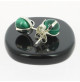 puces d'oreilles malachite et argent