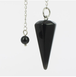 pendule de radiesthésie cône en obsidienne noire