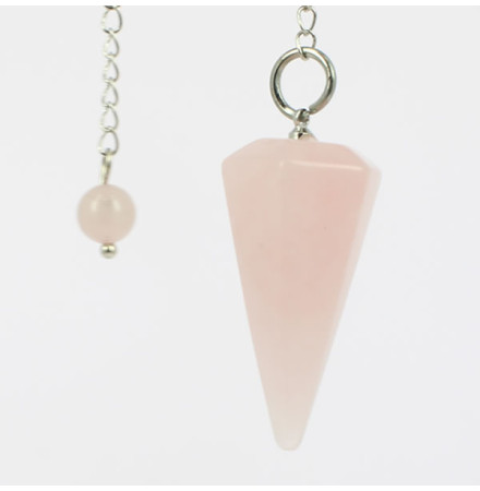 pendule de radiesthésie cône de quartz rose