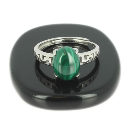 bague malachite sur argent