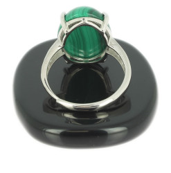 bague malachite et argent