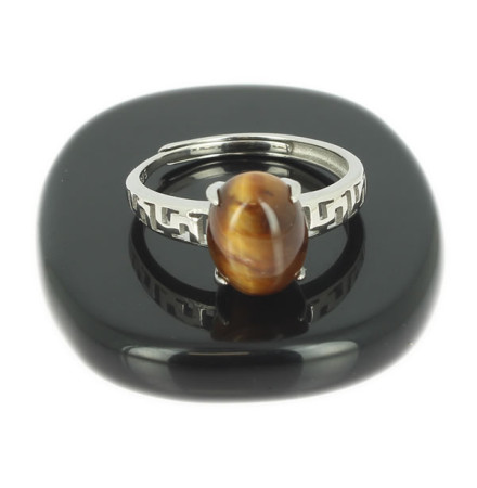 oeil de tigre bague argent