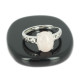 bague quartz rose sur argent