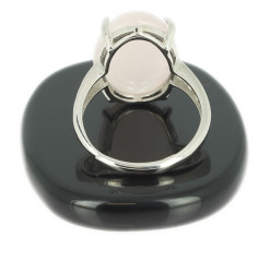 quartz rose bague argent just un s