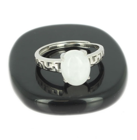 bague jade blanc et argent