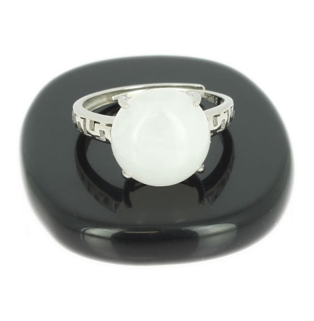 jade blanc bague argent