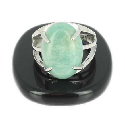 bague amazonite sur argent