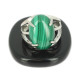 malachite bague argent