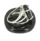 bague argent pierre obsidienne oeil céleste