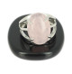 bague quartz rose sur argent