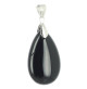 pendentif goutte en agate noire et argent