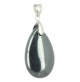 pendentif goutte hématite et argent