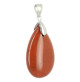 jaspe rouge pendentif goutte et argent