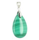 malachite pendentif argent forme goutte