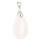 pendentif goutte quartz rose et argent