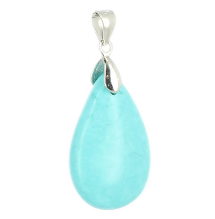 pendentif goutte en turquoise et argent