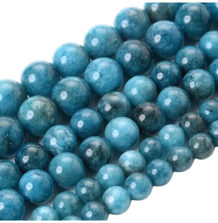 perles en apatite bleue naturelle