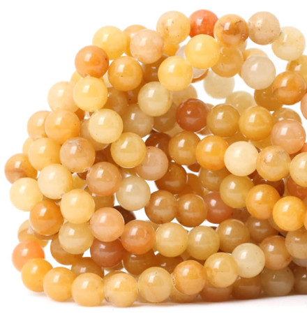 jade jaune perles naturelles