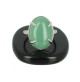 bague cabochon aventurine sur argent