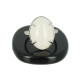 bague argent cabochon jade blanc