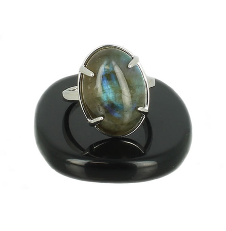 bague argent cabochon labradorite