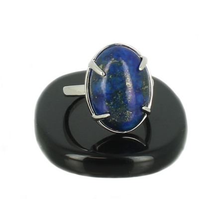 bague cabochon lapis lazuli sur argent