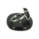 bague obsidienne oeil céleste et argent