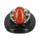 bague argent pierre jaspe rouge