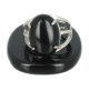 obsidienne noire bague argent