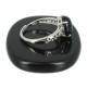 bague obsidienne noire sur argent