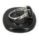 bague obsidienne noire sur argent