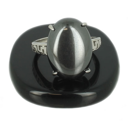 hématite bague en argent