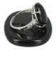 bague argent obsidienne noire