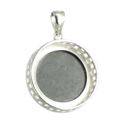 pendentif argent cabochon hématite