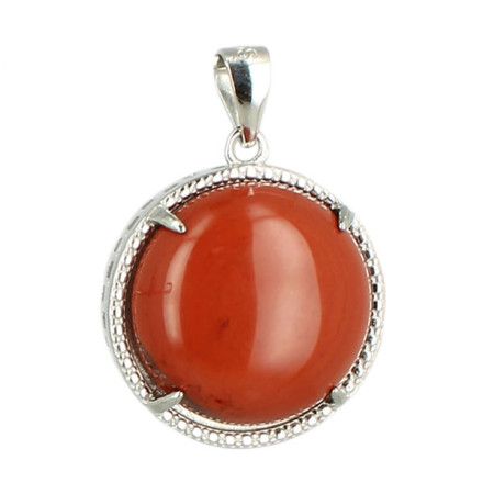 jaspe rouge pendentif argent