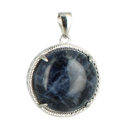 sodalite pendentif argent