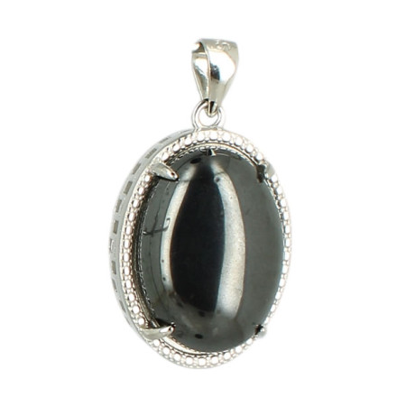 hématite pendentif argent