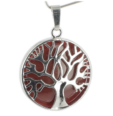 pendentif arbre de vie pierre cornaline