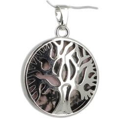 pendentif rhodonite arbre de vie