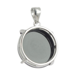 pendentif agate noire et argent