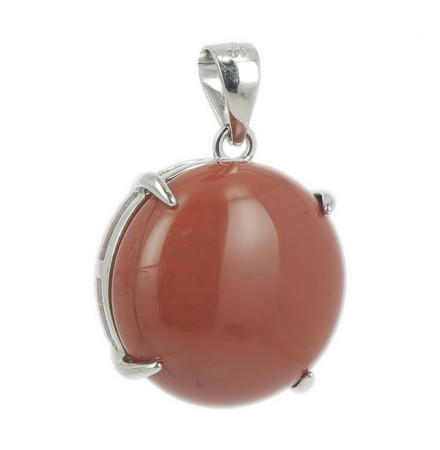 pendentif jaspe rouge et argent