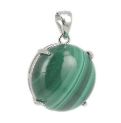 malachite pendentif argent