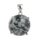 obsidienne neige pendentif argent