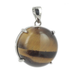 oeil de tigre pendentif argent