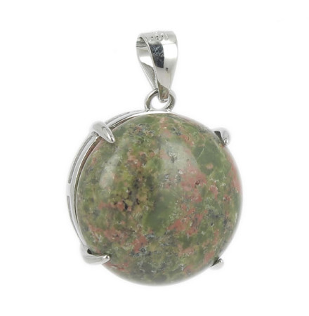 unakite pendentif argent