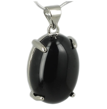 obsidienne noire pendentif cabochon